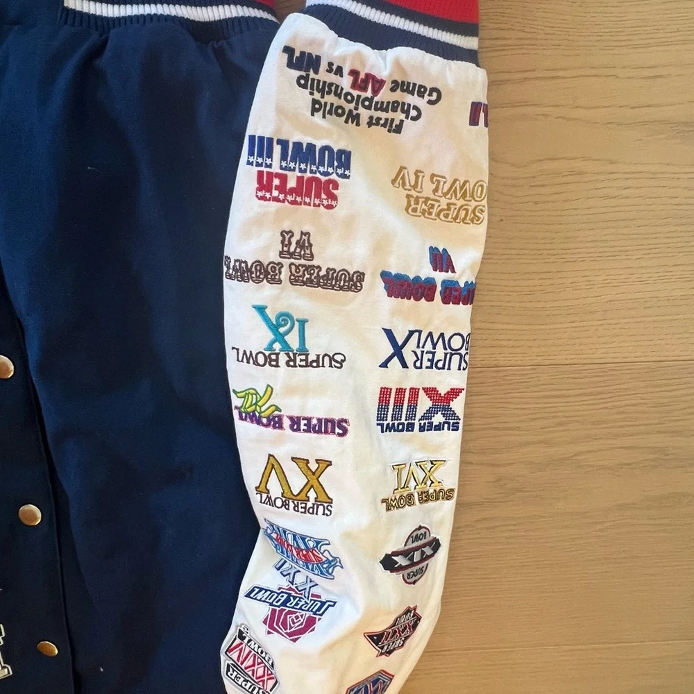 NFL Super Bowl LIII Commemorative Navy & White Varsity Jacket